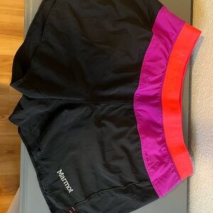 Marmot Women's Athletic Shorts in Black and Magenta